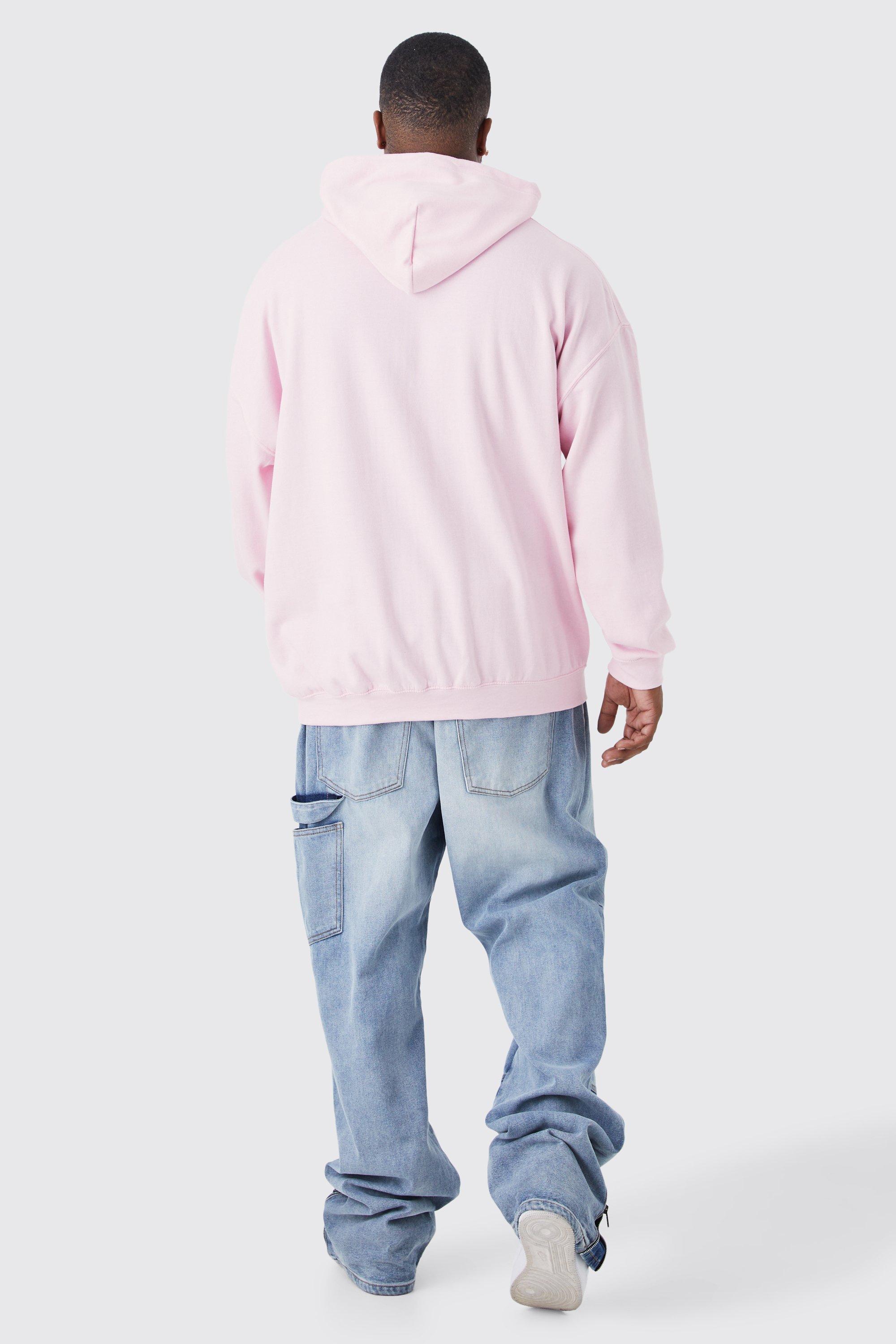 Mens pink hoodie on sale uk